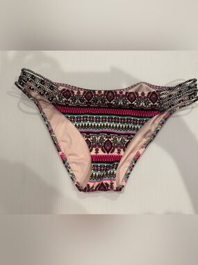 Shade & Shore Target Strappy Bikini Bottom Medium Boho Paisley Multicolor